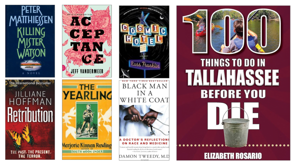 Collage of novels features in Choose Tallahassee's blog Literary Treasures.