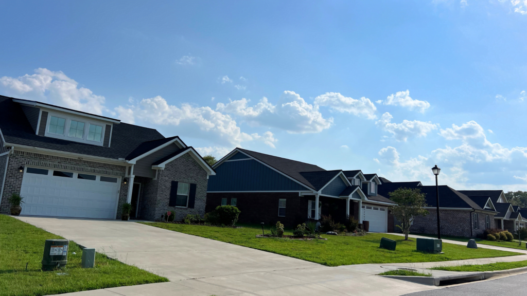 Summerfield - PC LS Row of homes on a blue sky day in the Summerfield neighborhood in Tallahassee, FL